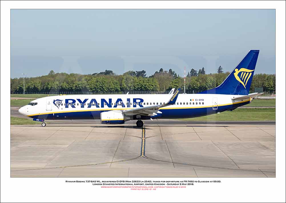 EI-DYB - Ryanair Boeing 737-8AS WL  (Msn 33633 Ln 2542) - 01