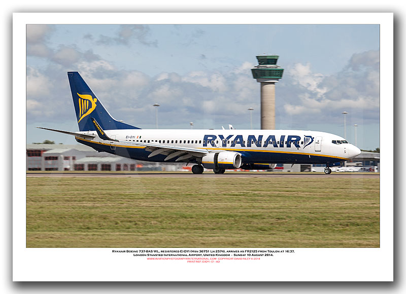 EI-DYI - Ryanair Boeing 737-8AS WL  (Msn 36751 Ln 2574) - 01