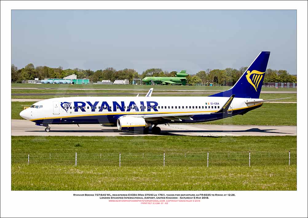 EI-EBA - Ryanair Boeing 737-8AS WL  (Msn 37516 Ln 1761) - 01