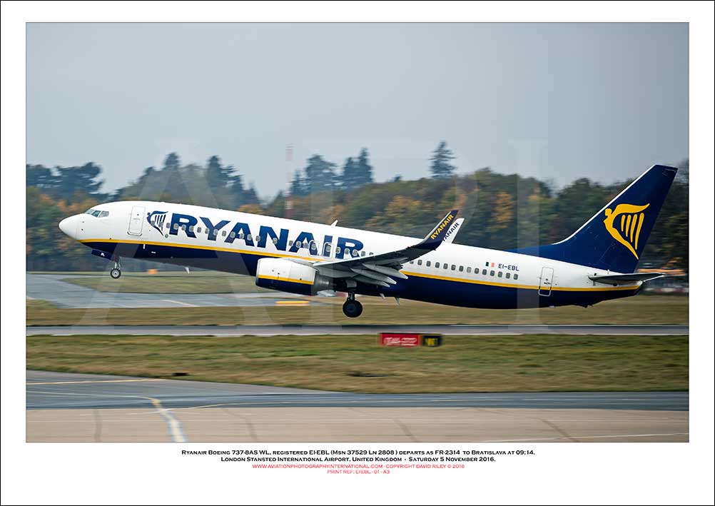 EI-EBL - Ryanair Boeing 737-8AS WL  (Msn 37529 Ln 2808) - 01
