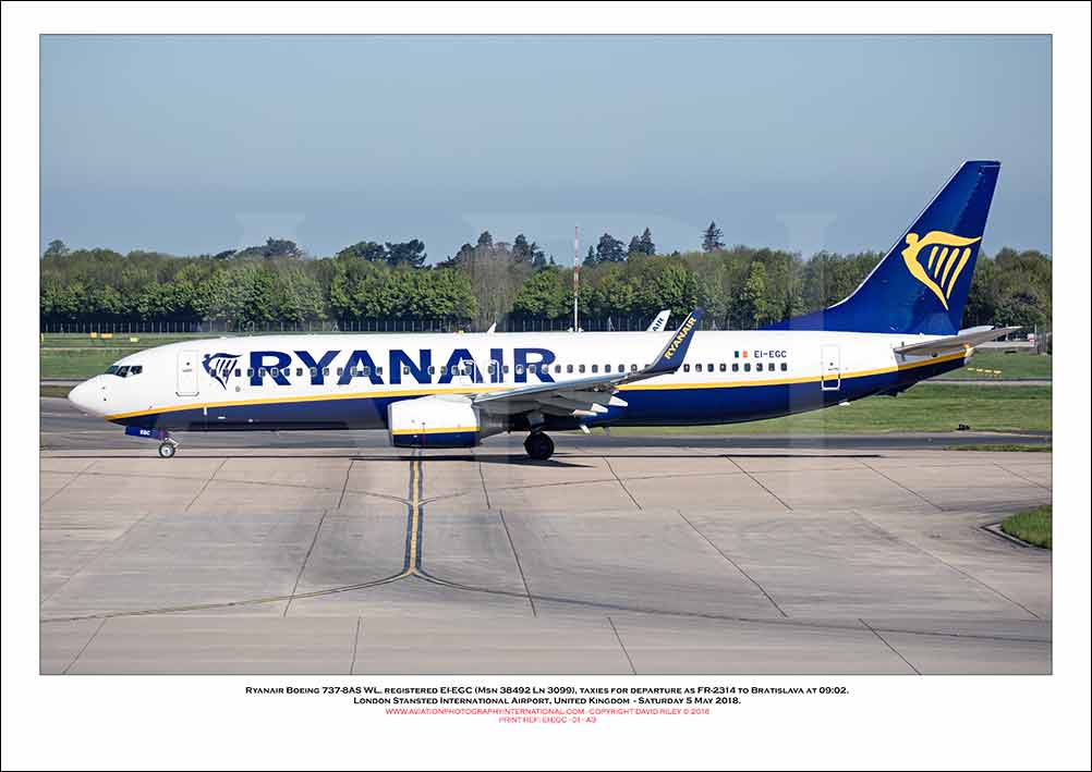 EI-EGC - Ryanair Boeing 737-8AS WL  (Msn 38492 Ln 3099) - 01