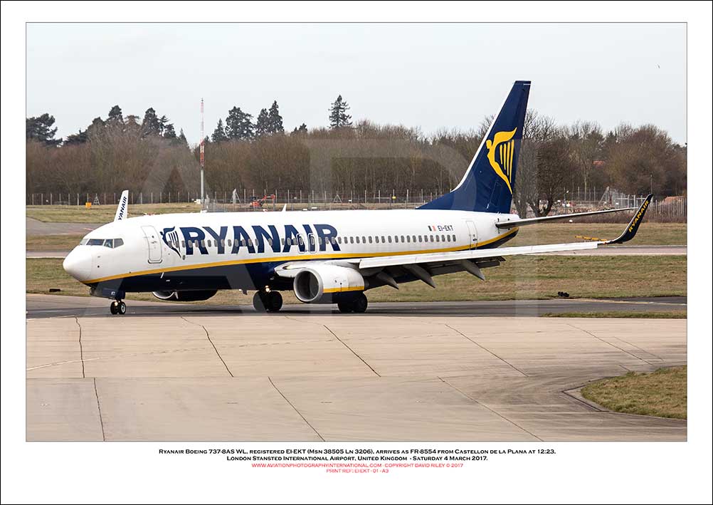 EI-EKT - Ryanair Boeing 737-8AS WL  (Msn 38505 Ln 3206) - 01