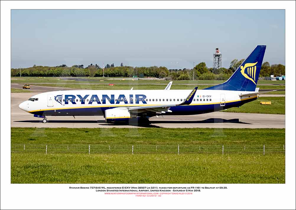 EI-EKV - Ryanair Boeing 737-8AS WL  (Msn 38507 Ln 3211) - 01