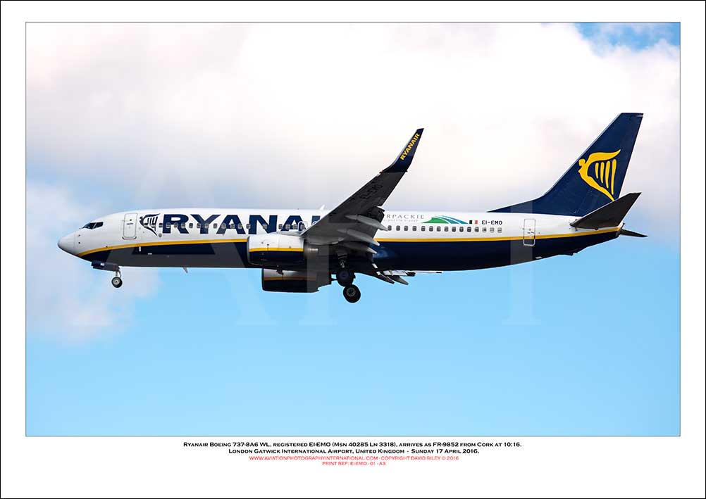 EI-EMO - Ryanair Boeing 737-8AS WL  (Msn 40285 Ln 3318) - 01