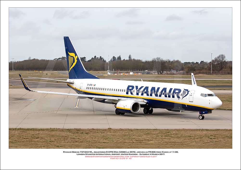 EI-EPB - Ryanair Boeing 737-8AS WL  (Msn 34986 Ln 3570) - 01