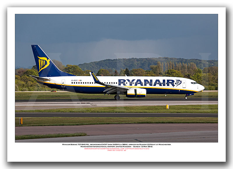 EI-EST - Ryanair Boeing 737-8AS WL  (Msn 34994 Ln 3804) - 01