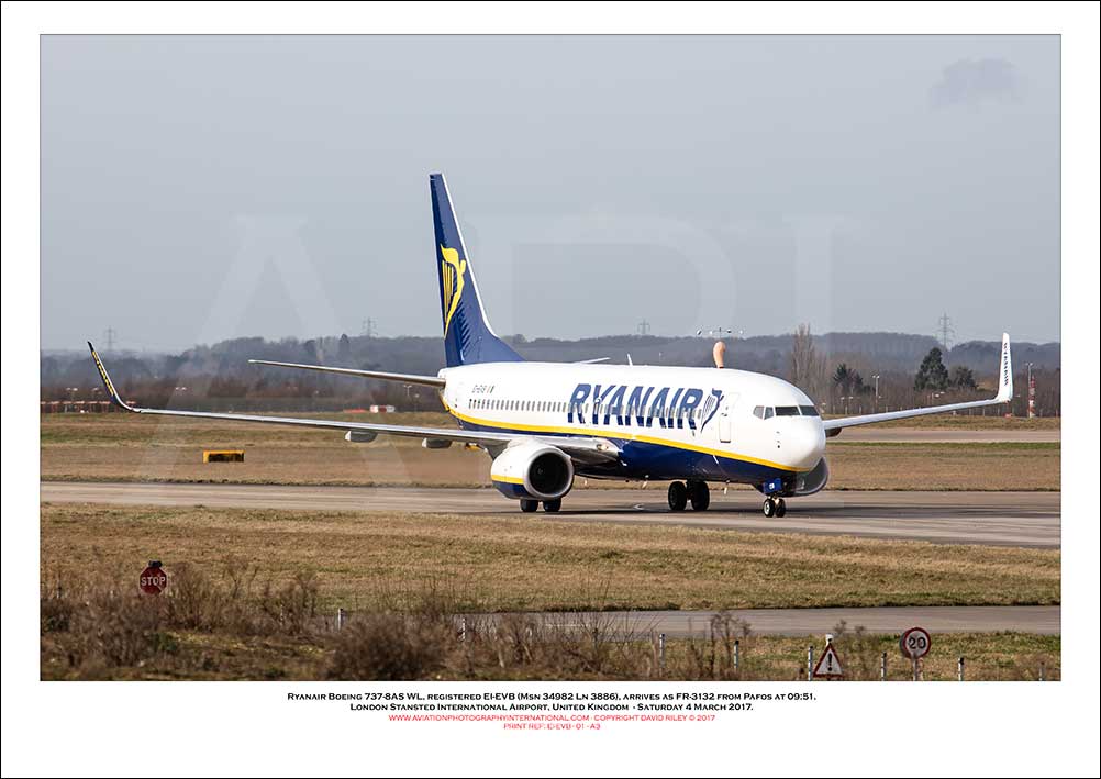 EI-EVB - Ryanair Boeing 737-8AS WL  (Msn 34982 Ln 3886) - 01