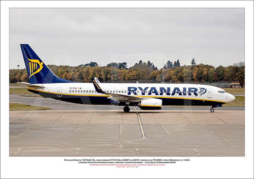 EI-FIH - Ryanair Boeing 737-8AS WL  (Msn 44697 Ln 5374) - 01