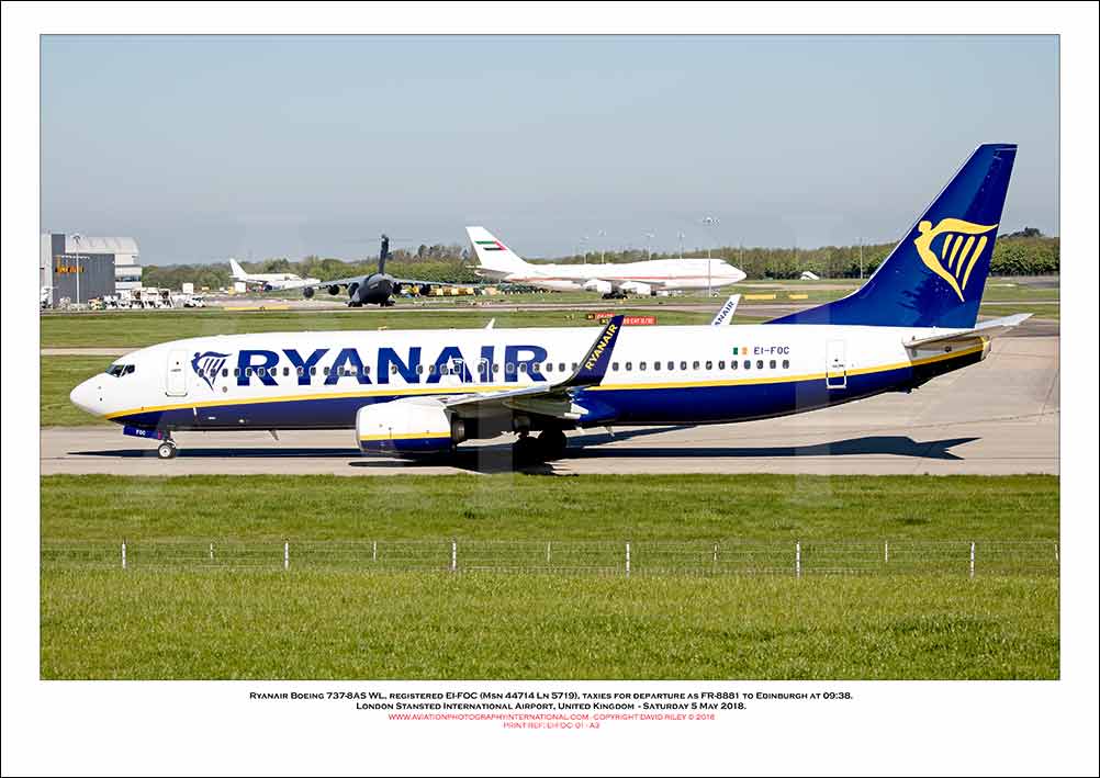 EI-FOC - Ryanair Boeing 737-8AS WL  (Msn 44714 Ln 5719) - 01
