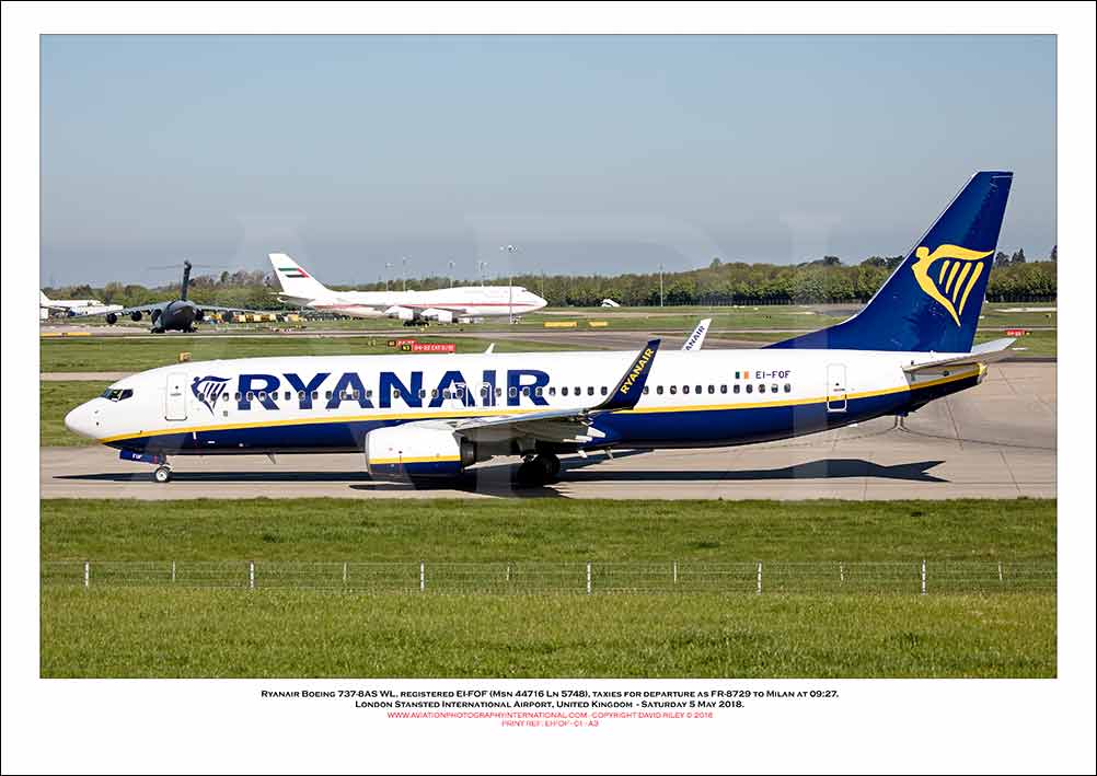 EI-FOF - Ryanair Boeing 737-8AS WL  (Msn 44716 Ln 5748) - 01