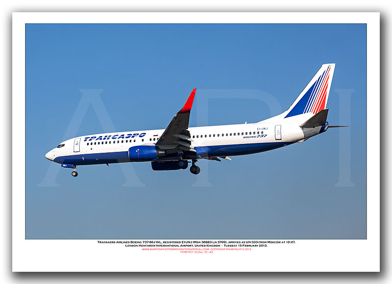 EI-UNJ - Transaero Airlines Boeing 737-86J WL  (Msn 36883 Ln 3709) - 01