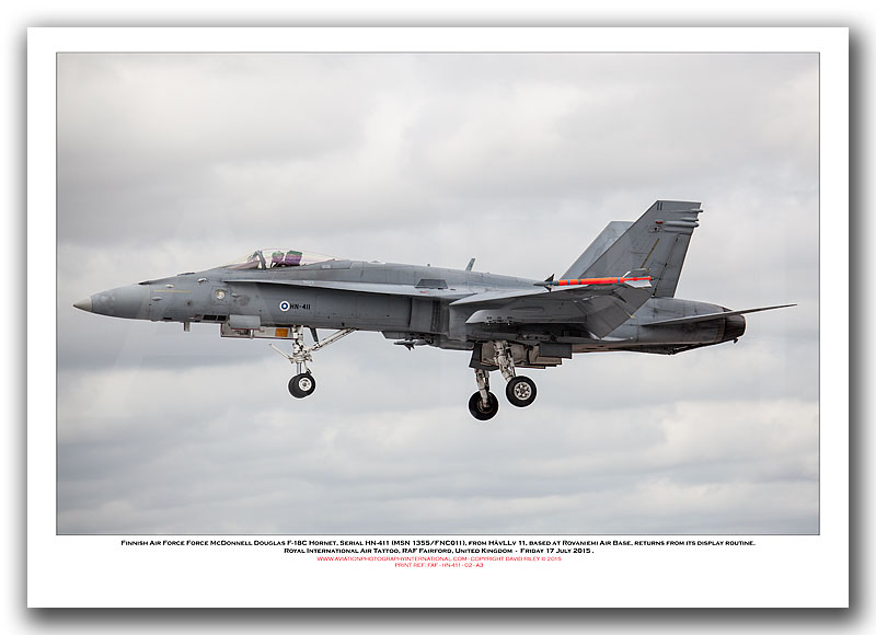 HN-411 - Finnish Air Force  McDonnell Douglas F-18C Hornet  (Msn 1355/FNC011) - 02