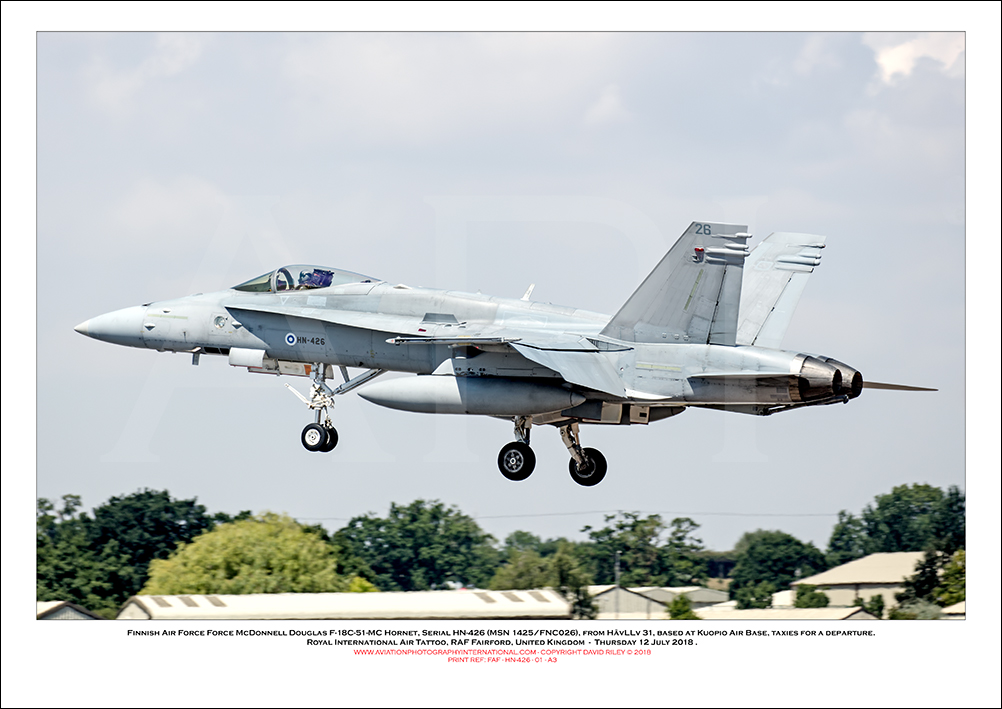 FINNISH-HN-426 - Finnish Air Force McDonnell Douglas F-18C-51-MC Hornet  (MSN 1425/FNC026) - 01