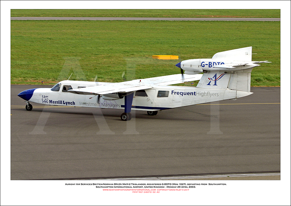 G-BDTO- Aurigny Air Services Britten-Norman BN-2A MkIII-2 Trislander  (Msn 1027 ) - 02