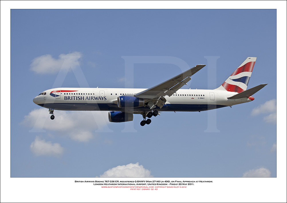 G-BNWV - British Airways Boeing 767-336 ER (Msn 27140 ln 490) - 02