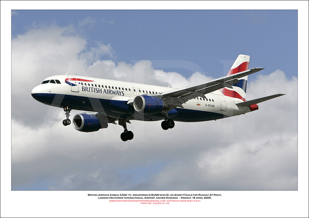 G-BUSB - British Airways Airbus A320-211 (Msn 6) - 01