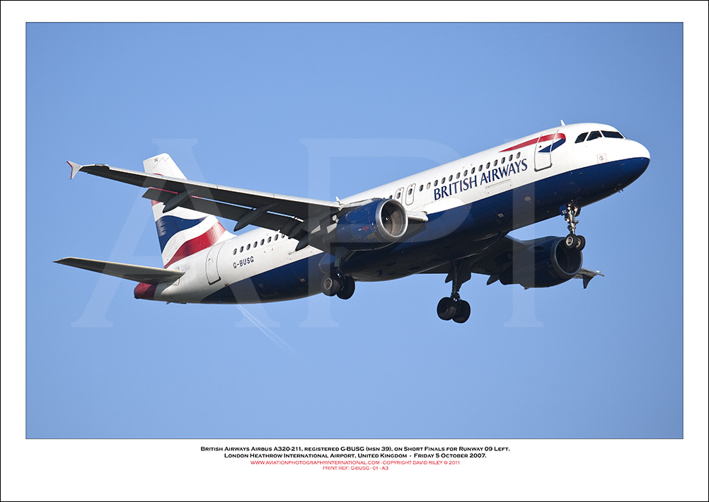 G-BUSG - British Airways Airbus A320-211 (Msn 39) - 01
