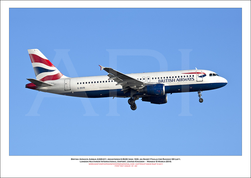 G-BUSI - British Airways Airbus A320-211 (Msn 103) - 01