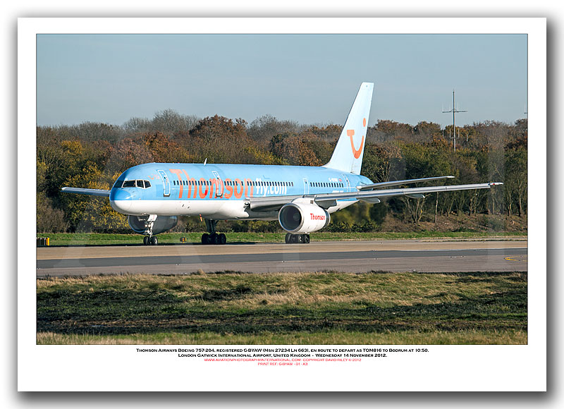 G-BYAW - Thomson Airways Boeing 757-204 (Msn 27234 Ln 663) - 01