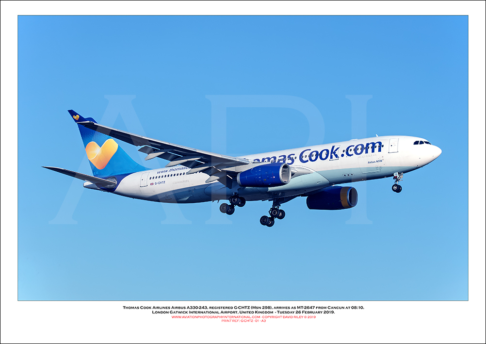 G-CHTZ - Thomas Cook Airlines Airbus A330-243 (Msn 298) - 01