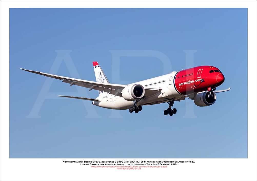G-CKOG - Norwegian Air UK Boeing 787-9 (Msn 63314 Ln 664) - 01