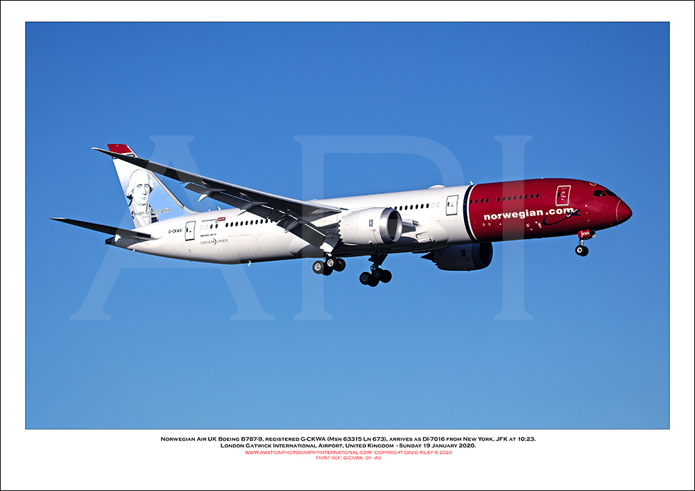 G-CKWA - Norwegian Air UK Boeing 787-9 (Msn 63315 Ln 673) - 01