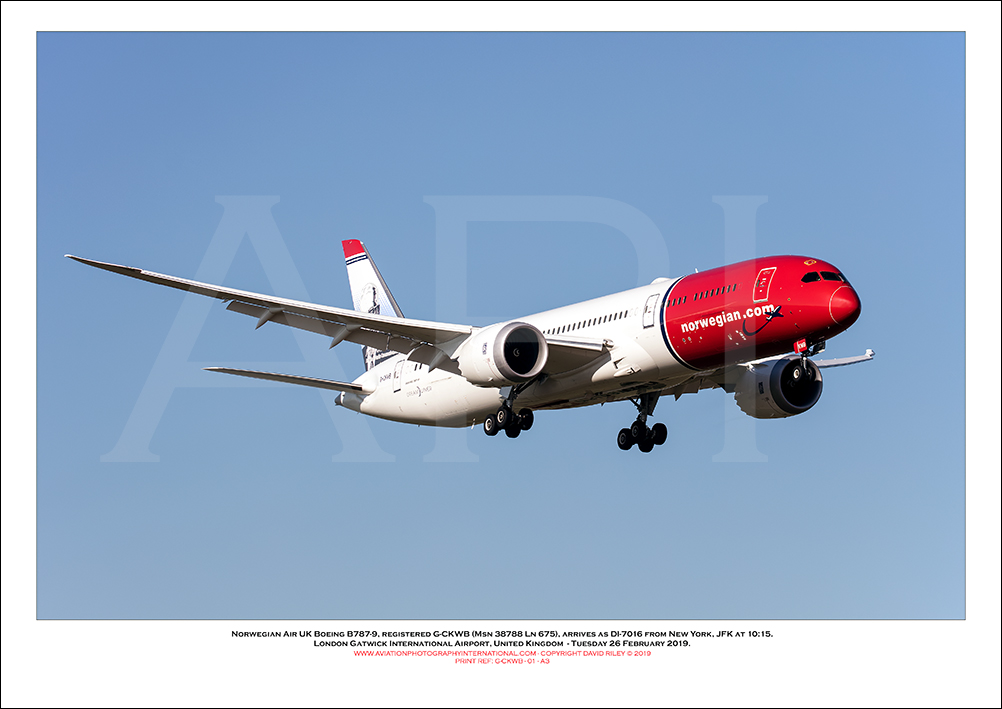 G-CKWB - Norwegian Air UK Boeing 787-9 (Msn 38788 Ln 675) - 01