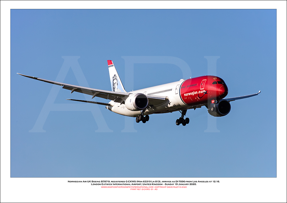 G-CKWS - Norwegian Air UK Boeing 787-9 (Msn 63319 Ln 813) - 01