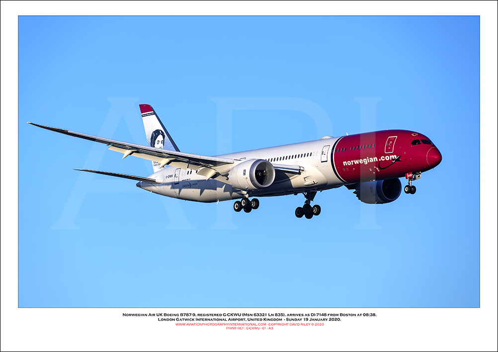 G-CKWU - Norwegian Air UK Boeing 787-9 (Msn 63318 Ln 772) - 01