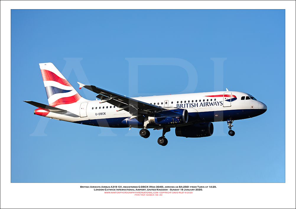  G-DBCK - British Airways Airbus A319-131 (Msn 3049 ) - 05