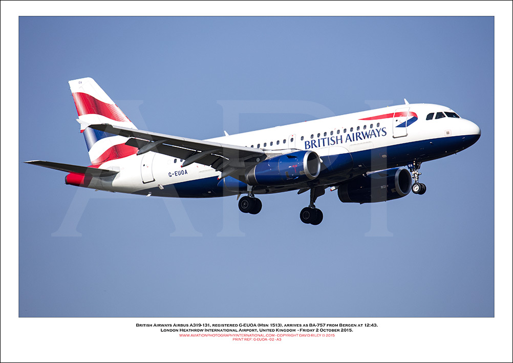  G-EUOA - British Airways Airbus A319-131 (Msn 1513 ) - 02