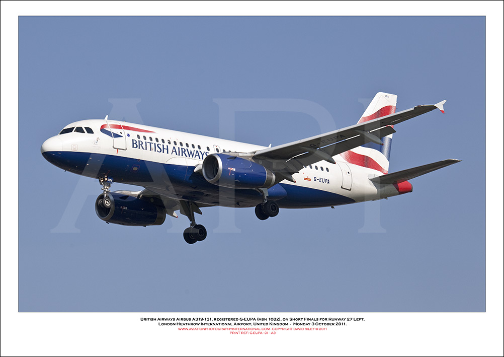  G-EUPA - British Airways Airbus A319-131 (Msn 1082 ) - 01