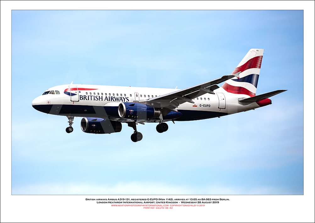  G-EUPD - British Airways Airbus A319-131 (Msn 1142 ) - 07