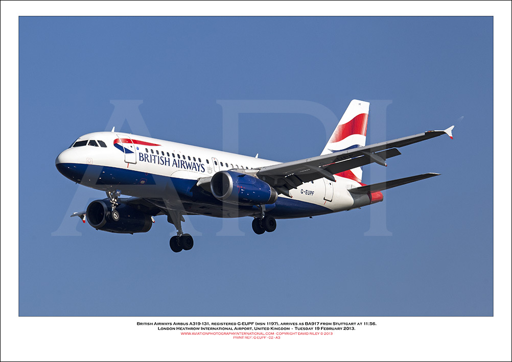  G-EUPF - British Airways Airbus A319-131 (Msn 1197 ) - 02