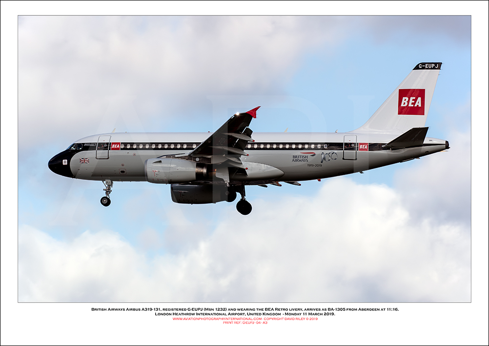  G-EUPJ - British Airways (Retro BEA Livery) Airbus A319-131 (Msn 1232 ) - 04