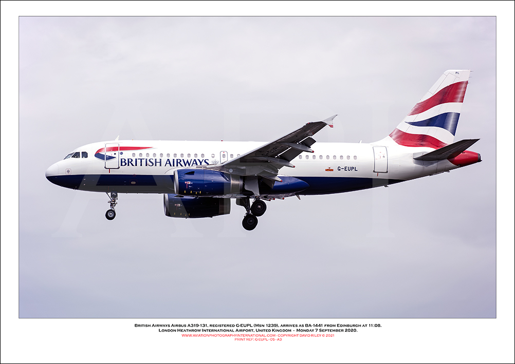  G-EUPL - British Airways Airbus A319-131 (Msn 1239 ) - 05