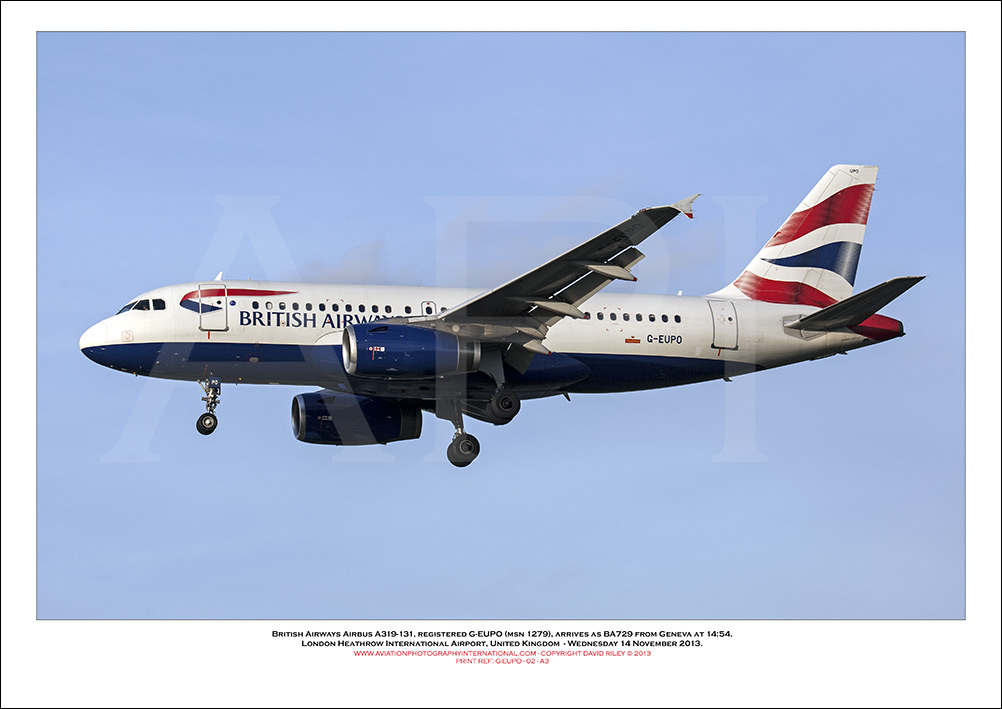  G-EUPO - British Airways Airbus A319-131 (Msn 1279 ) - 02