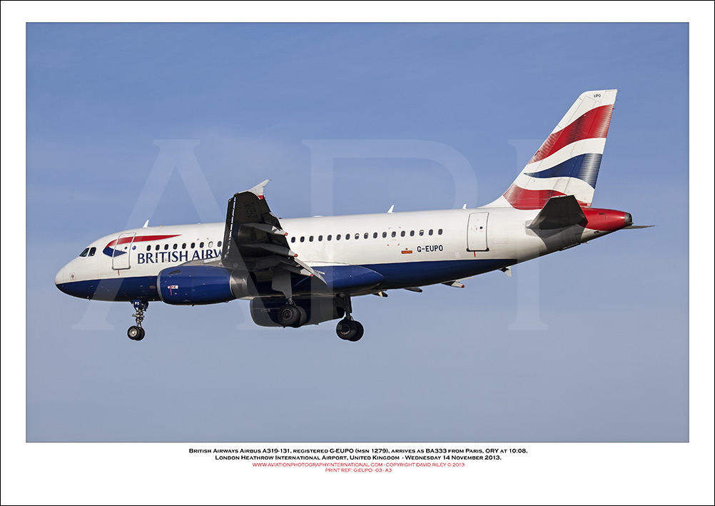  G-EUPO - British Airways Airbus A319-131 (Msn 1279 ) - 03