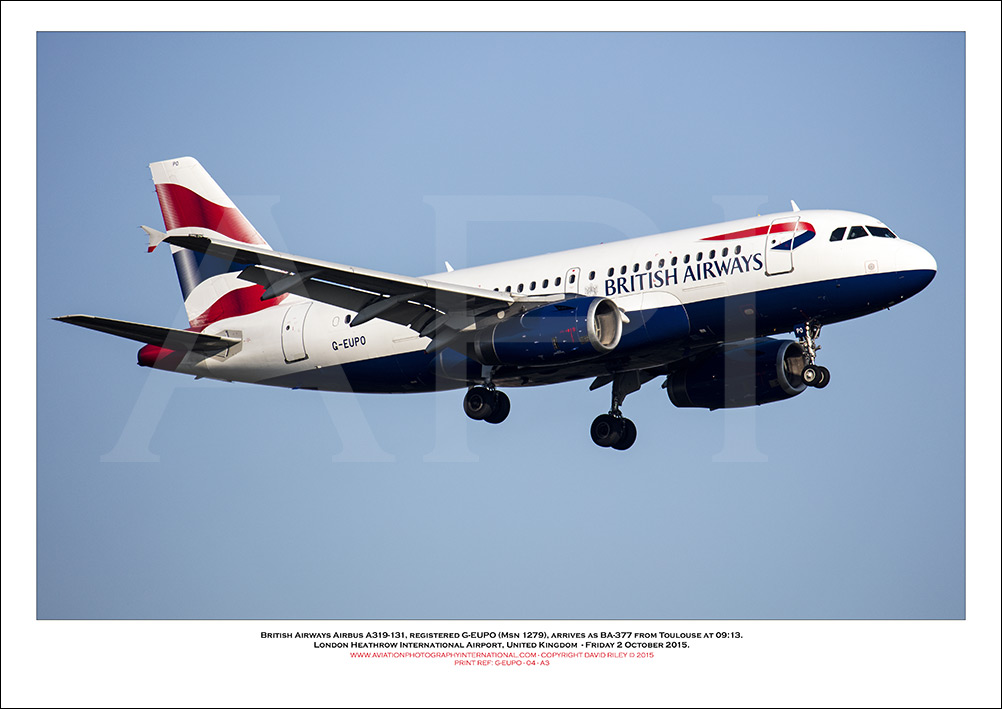  G-EUPO - British Airways Airbus A319-131 (Msn 1279 ) - 04