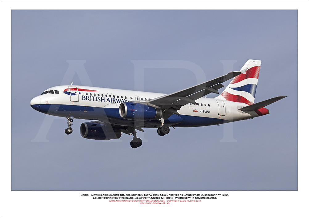  G-EUPW - British Airways Airbus A319-131 (Msn 1440) - 02