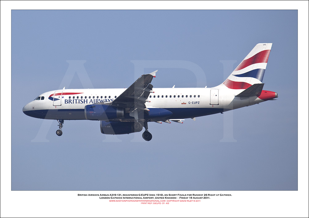  G-EUPZ - British Airways Airbus A319-131 (Msn 1510) - 01