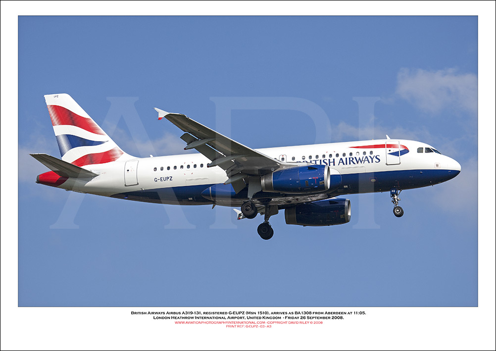  G-EUPZ - British Airways Airbus A319-131 (Msn 1510) - 03