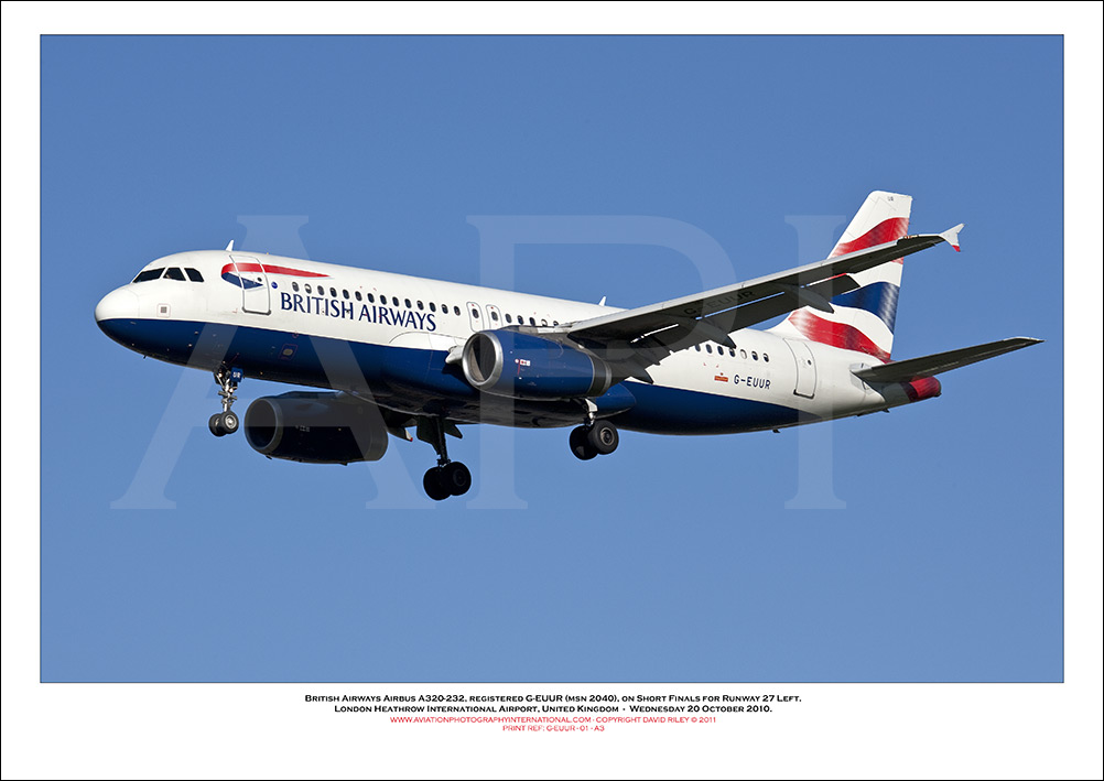 G-EUUR - British Airways Airbus A320-232 (Msn 2040) - 01