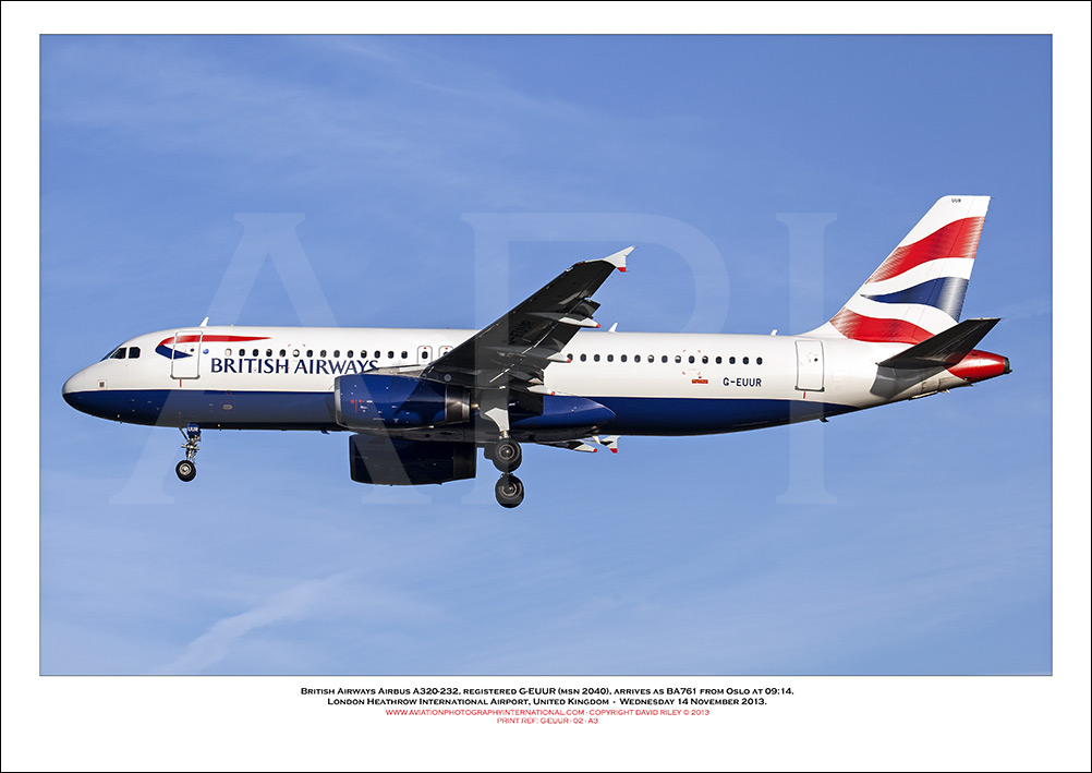 G-EUUR - British Airways Airbus A320-232 (Msn 2040) - 02