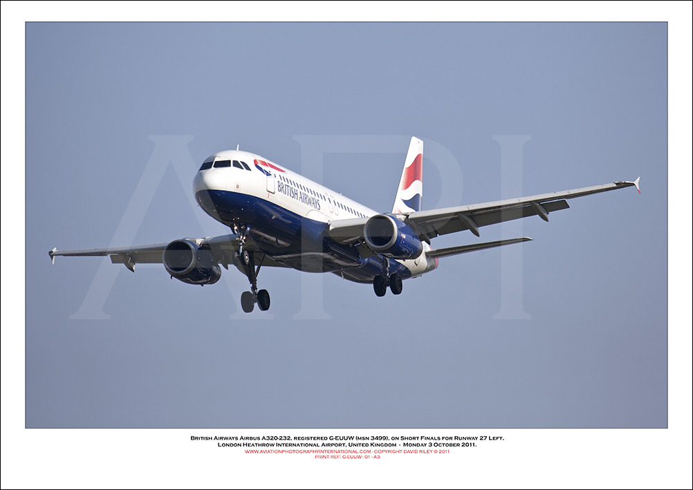 G-EUUW - British Airways Airbus A320-232 (Msn 3499) - 01