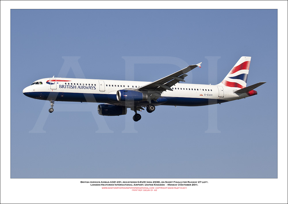 G-EUXI - British Airways Airbus A321-231 (Msn 2536 ) - 01