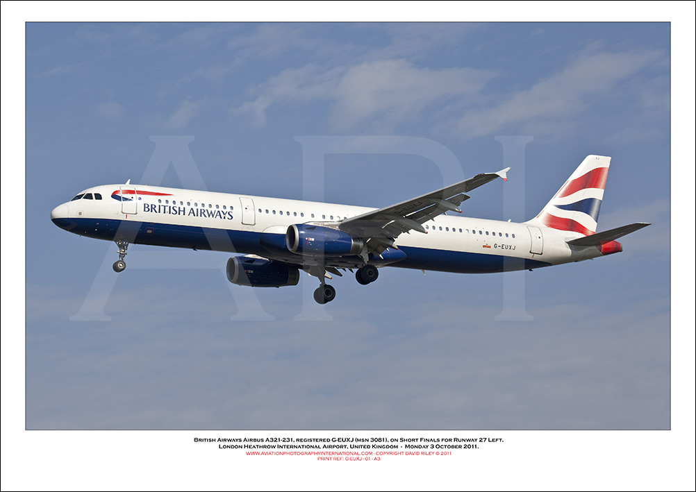 G-EUXJ - British Airways Airbus A321-231 (Msn 3081 ) - 01