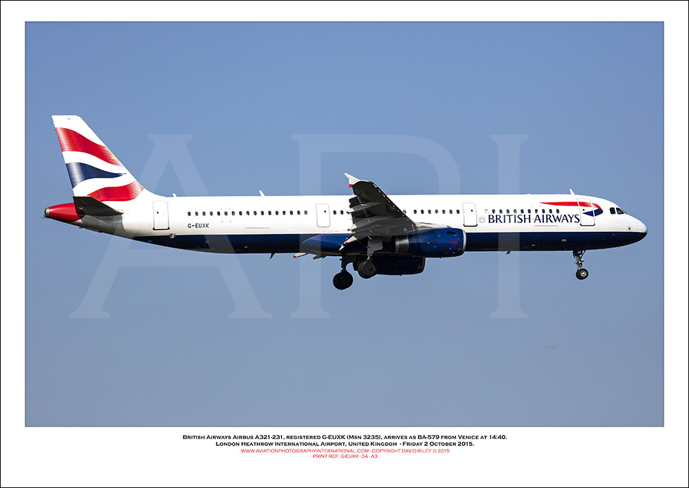 G-EUXK - British Airways Airbus A321-231 (Msn 3235 ) - 04