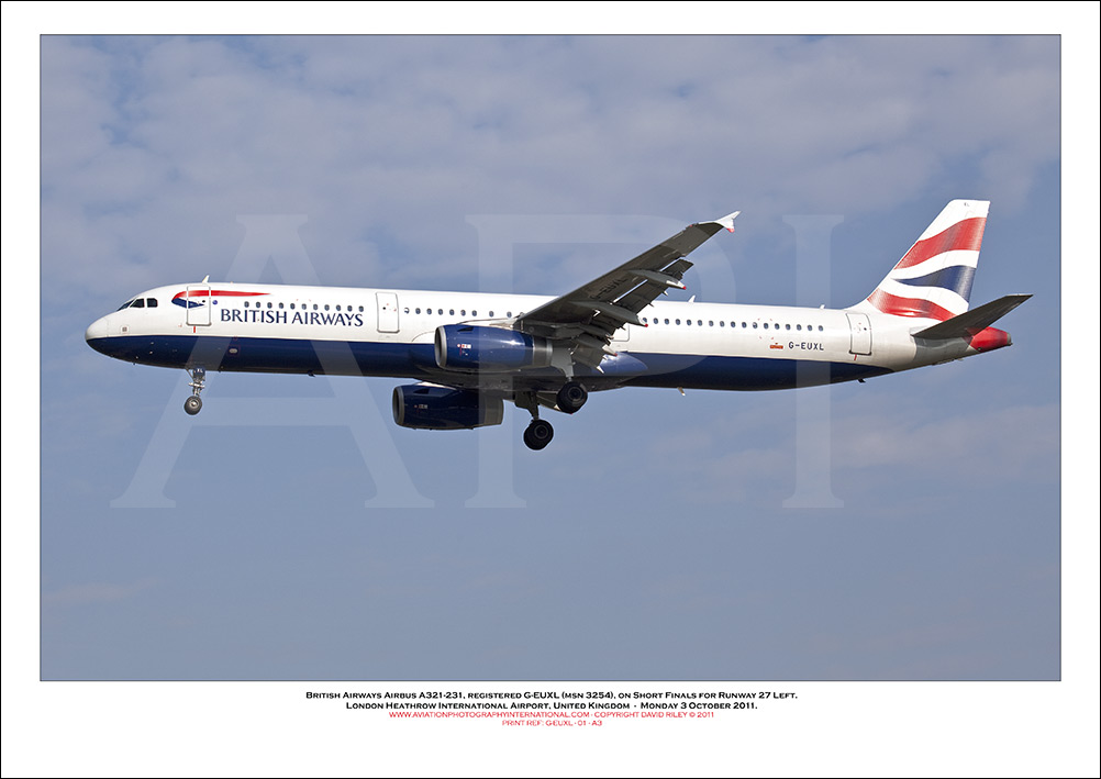 G-EUXL - British Airways Airbus A321-231 (Msn 3254 ) - 01