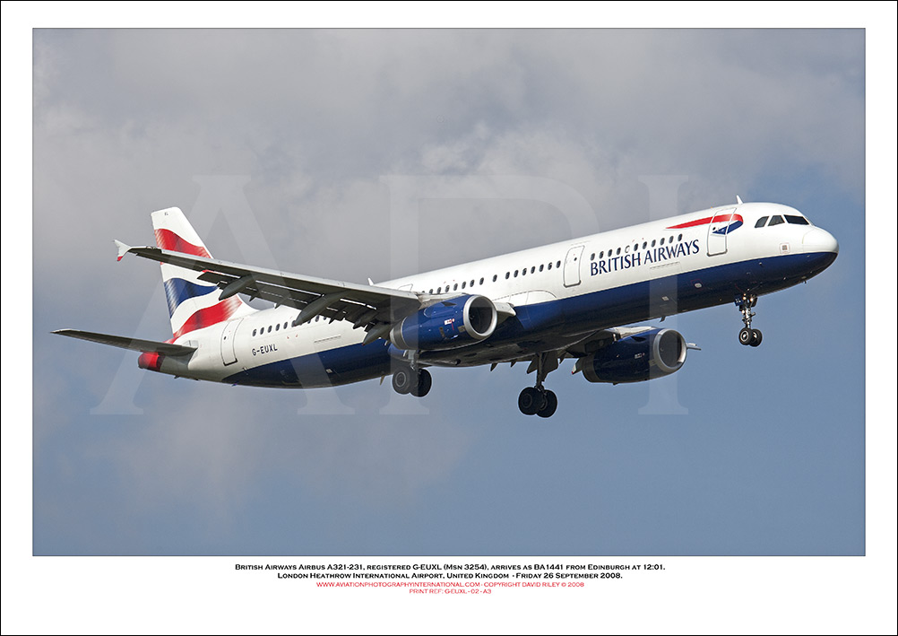 G-EUXL - British Airways Airbus A321-231 (Msn 3254 ) - 02